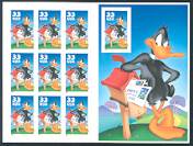 Daffy Duck Sheet of 10 Stamps Imperforate 10th Stamp United States, 1999
